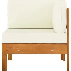 vidaXL - Loungeset - Wit - Acaciahout - 6 stuks - Met kussens - 100x60 cm