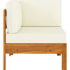 vidaXL - Loungeset - Wit - Acaciahout - 6 stuks - Met kussens - 100x60 cm