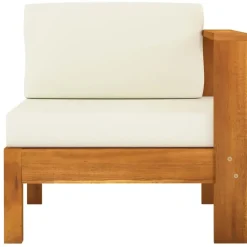 vidaXL - Loungeset - Wit - Acaciahout - 6 stuks - Met kussens - 100x60 cm