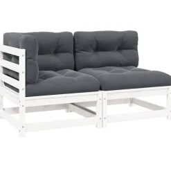 vidaXL - Loungeset - Wit - Grenenhout