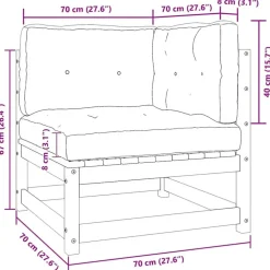 vidaXL - Loungeset - Wit - Grenenhout