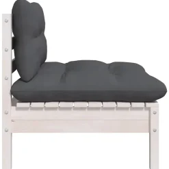 vidaXL - Loungeset - Wit - Grenenhout - 3 stuks - Met kussens