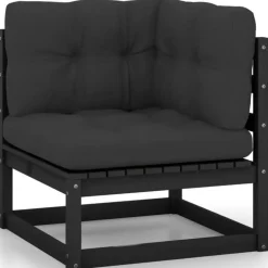 vidaXL - Loungeset - Zwart - Grenenhout