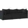 vidaXL - Loungeset - Zwart - Poly rattan