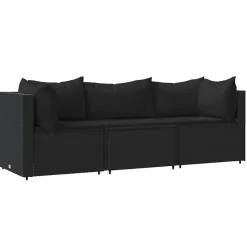 vidaXL - Loungeset - Zwart - Poly rattan