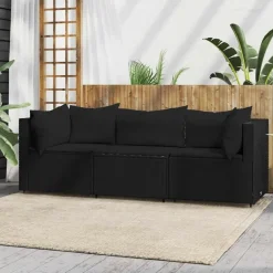 vidaXL - Loungeset - Zwart - Poly rattan