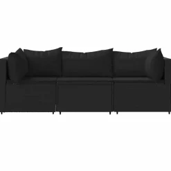 vidaXL - Loungeset - Zwart - Poly rattan