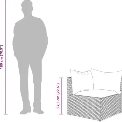 vidaXL - Loungeset - Zwart - Poly rattan