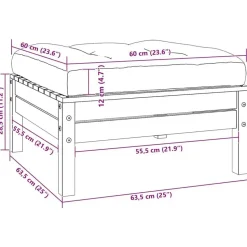 vidaXL - Loungeset - Zwart - Grenenhout - 3 stuks - Met kussens