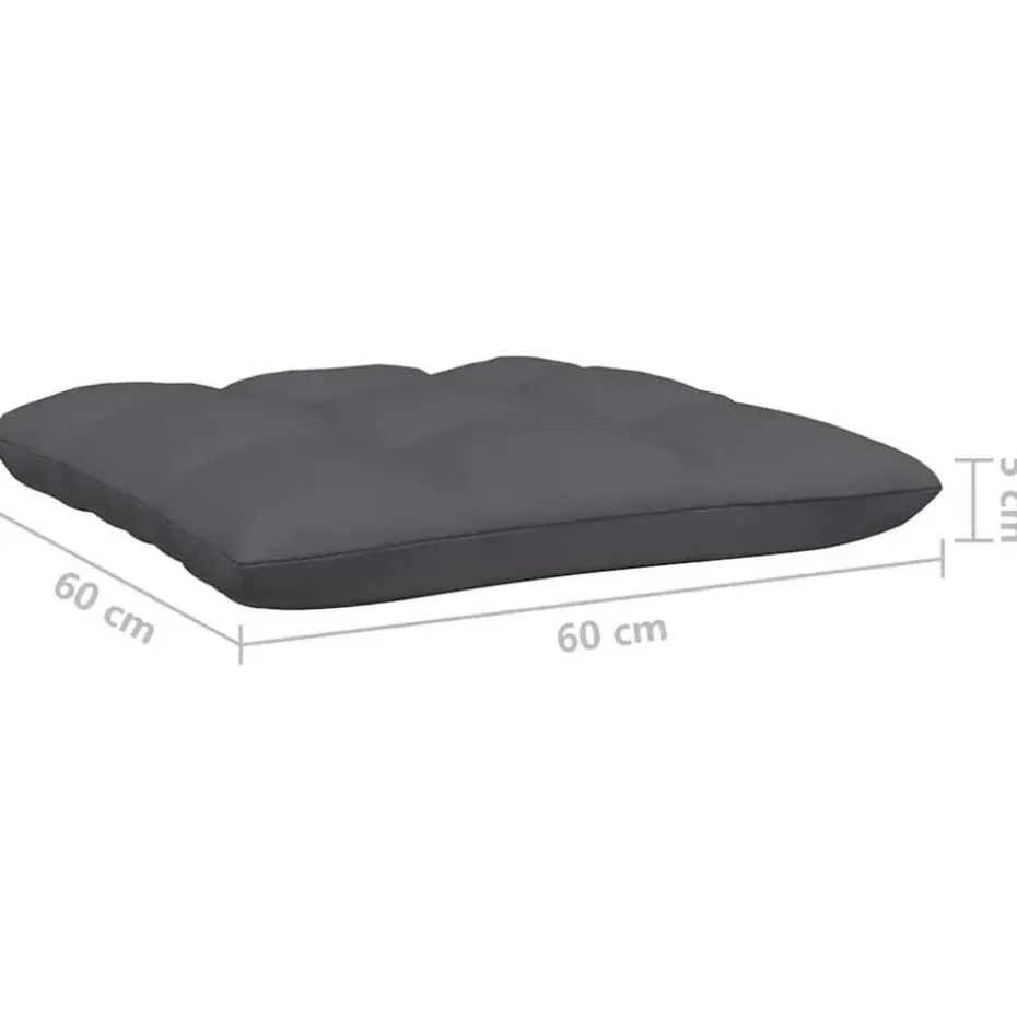 vidaXL - Loungeset - Zwart - Grenenhout - 3 stuks - Met kussens