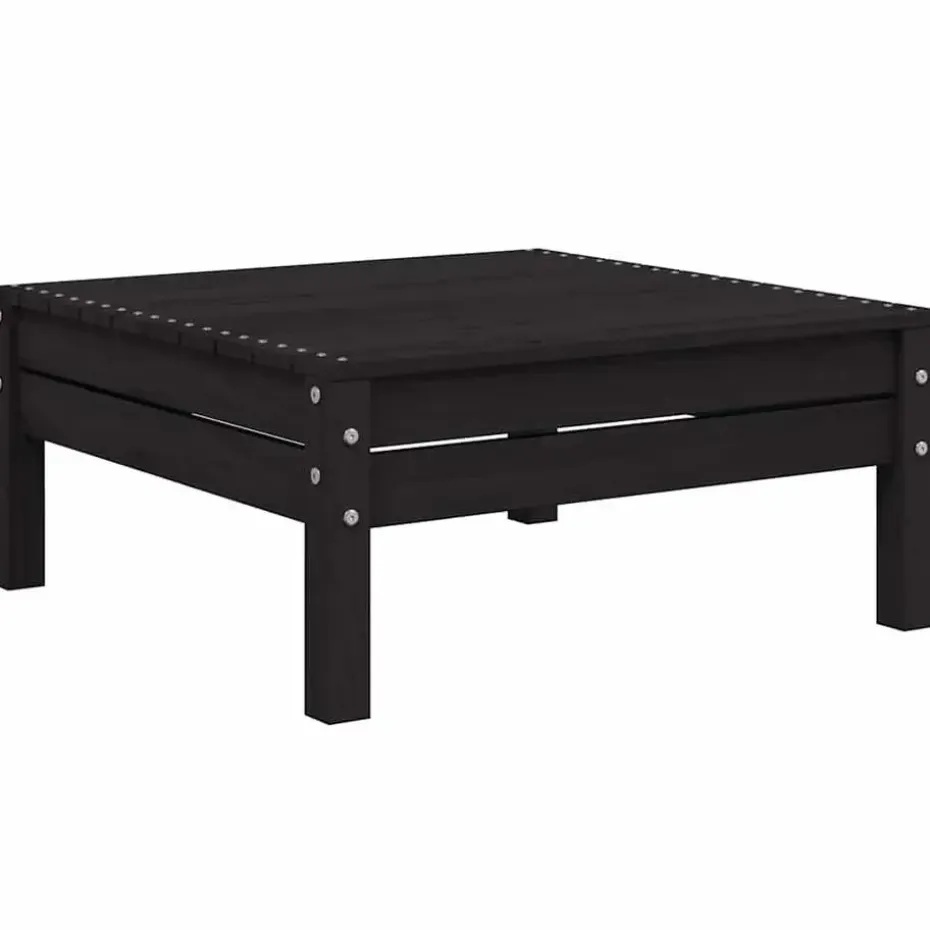 vidaXL - Loungeset - Zwart - Grenenhout - 3 stuks - Met kussens