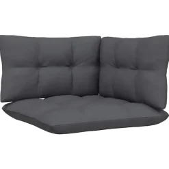 vidaXL - Loungeset - Zwart - Grenenhout - 3 stuks - Met kussens