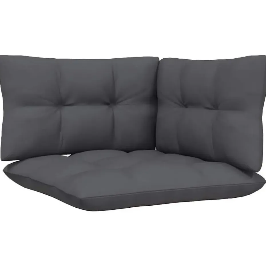 vidaXL - Loungeset - Zwart - Grenenhout - 3 stuks - Met kussens