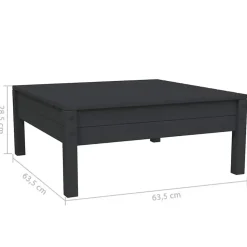 vidaXL - Loungeset - Zwart - Grenenhout - 3 stuks - Met kussens