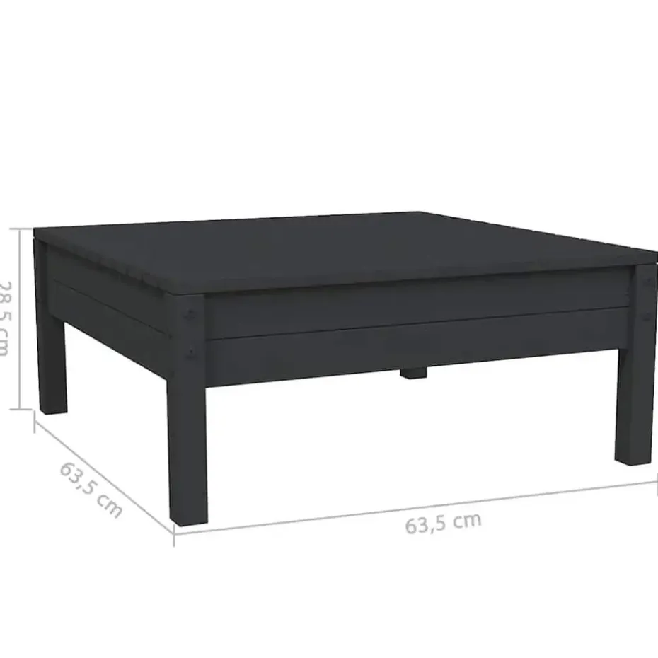 vidaXL - Loungeset - Zwart - Grenenhout - 3 stuks - Met kussens