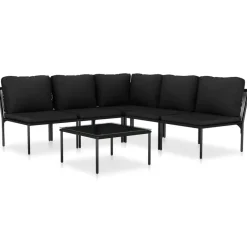 vidaXL - Loungeset - Zwart - PVC