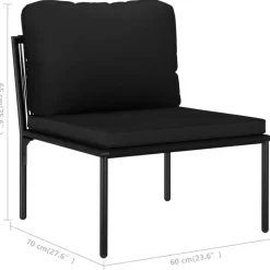 vidaXL - Loungeset - Zwart - PVC
