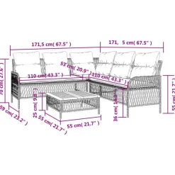 vidaXL - Loungeset - Zwart - Poly rattan