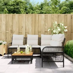 vidaXL - Loungeset - Zwart - Poly rattan