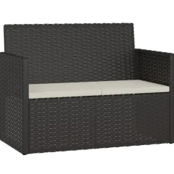 vidaXL - Loungeset - Zwart - Poly rattan