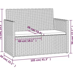 vidaXL - Loungeset - Zwart - Poly rattan