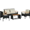 vidaXL - Loungeset - Zwart - Poly rattan