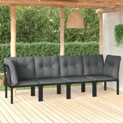 vidaXL - Loungeset - Zwart - Poly rattan