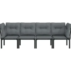 vidaXL - Loungeset - Zwart - Poly rattan