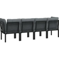 vidaXL - Loungeset - Zwart - Poly rattan