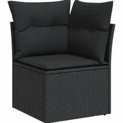 vidaXL - Loungeset - Zwart - Poly rattan - 13 stuks - Met kussens