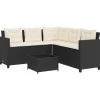 vidaXL - loungeset - Zwart - Poly rattan