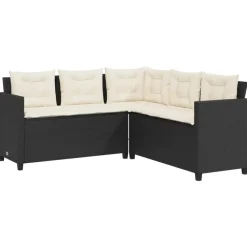 vidaXL - loungeset - Zwart - Poly rattan