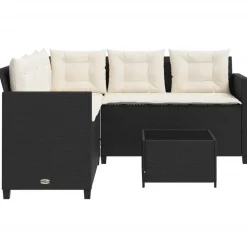 vidaXL - loungeset - Zwart - Poly rattan