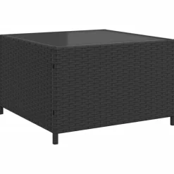 vidaXL - loungeset - Zwart - Poly rattan