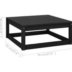 vidaXL - Loungeset - Zwart - Grenenhout