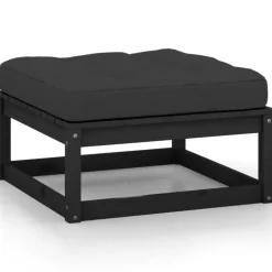 vidaXL - Loungeset - Zwart - Grenenhout