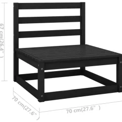 vidaXL - Loungeset - Zwart - Grenenhout