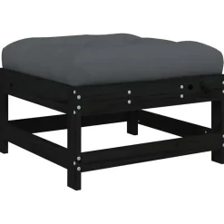 vidaXL - Loungeset - Zwart - Hout - 3 stuks - Met kussens