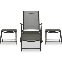 vidaXL - Loungeset - Zwart - Aluminium