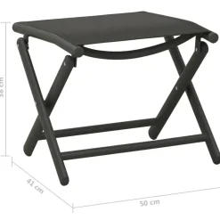 vidaXL - Loungeset - Zwart - Aluminium