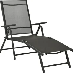 vidaXL - Loungeset - Zwart - Aluminium