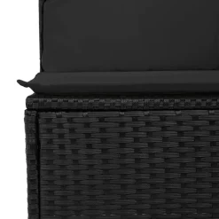 vidaXL - Loungeset - Zwart - Poly rattan - 4 stuks - Met kussens