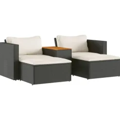 vidaXL - Loungeset - Zwart - Poly rattan