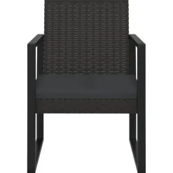 vidaXL - Loungeset - Zwart - Poly rattan - 3 stuks - Met kussens
