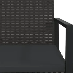 vidaXL - Loungeset - Zwart - Poly rattan - 3 stuks - Met kussens