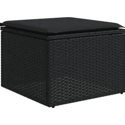 vidaXL - Loungeset - Zwart - Poly rattan - 4 stuks - Met kussens