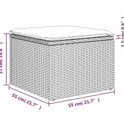 vidaXL - Loungeset - Zwart - Poly rattan - 4 stuks - Met kussens