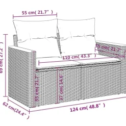 vidaXL - Loungeset - Zwart - Poly rattan - 4 stuks - Met kussens