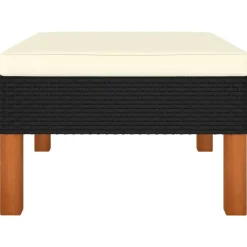 vidaXL - Loungeset - Zwart - Poly rattan en massief eucalyptushout - 3 stuks