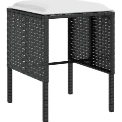 vidaXL - Loungeset (dinning) - Zwart - Poly rattan - 5 stuks - Met kussens